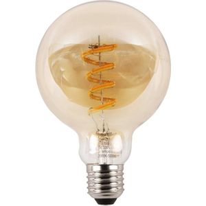 Slimme Zigbee spiraal filament lamp - Dual White 4W E27 fitting - amberkleurig G95 model - Smart lamp - Slimme Zigbee lamp
