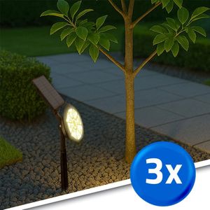 Solar tuinverlichting - Prikspot 'Sunny' - Dual White - Voordeelset van 3 stuks - Met grondspies - Tuinverlichting op zonne-energie