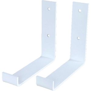 GoudmetHout Industriële Plankdragers L-vorm Up 15 cm - Staal - Mat Wit - 4 cm x 15 cm x 15 cm - Plankendrager