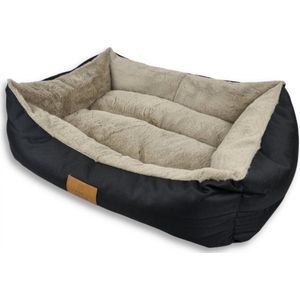 Topmast Fluffy Line - Hondenmand - 78 x 60 x 22 cm - Zandkleurig - Hondenbed - Hondenkussen - Kattenmand