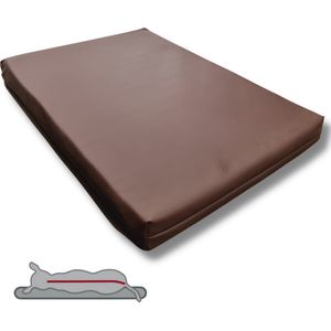 Topmast Support Plus - Orthopedisch Hondenkussen - 150 x 100 x 10 cm - Hondenbed - Bruin - Hondensofa - Hondenmand - Leatherlook Hondenmatras