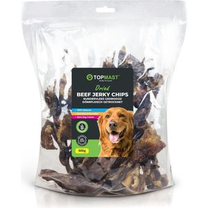 Topmast Runder Jerky Vleesstrips - natuurlijke gezonde Kauwsnack - 3 zakken 500 Gram - Voordeelverapkking