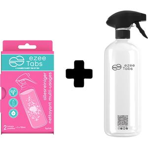 EzeeTabs Allesreiniger Starterset - Inclusief herbruikbare PET fles - 2-Pack - Schoonmaak Tabs - 2x 750ml
