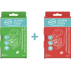 EzeeTabs Koffiemachine Starterset - 6-Pack Reinigingstabletten en 2-Pack Ontkalkers - Cleaning Tabs - Geschikt voor Nespresso - Philips - Jura - Siemens