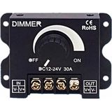 Vermogensregelaar / Dimmer - Opbouw Dimmer - 12-24V/30A - Zwart