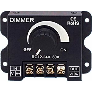 Vermogensregelaar / Dimmer - Opbouw Dimmer - 12-24V/30A - Zwart