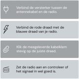 Universele Antenne Radio Signaal Versterker DAB+/FM/AM - Autoradioantenne Signaalversterker