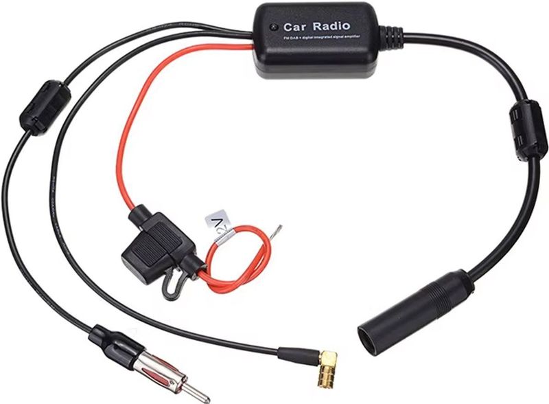 Universele Antenne Radio Signaal Versterker DAB+/FM/AM - Autoradioantenne Signaalversterker