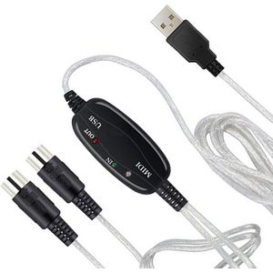 USB-A naar DIN 5-pins MIDI Kabel Adapter - MIDI USB Interface - 2 meter