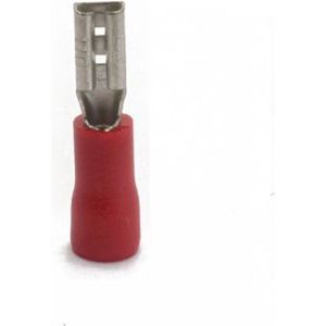Platte stekker - Kabelschoen - Vrouwelijk - 2,8x0,8mm - 0.5-1.5mm² - Rood - 25 stuks