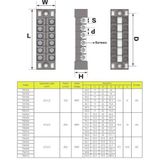 Dual Distributieblok Schroefkroonsteen Strip 20-Voudig - 600V/15A - TB-2520 - Zwart