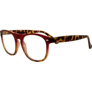 Noci Eyewear QCR002 Luciano Leesbril +1.00 - Helder rood, Tortoise