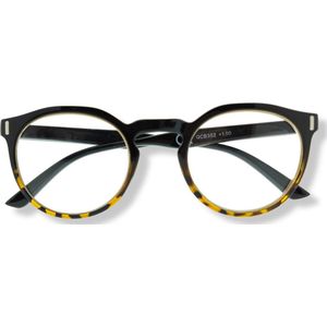 Noci Eyewear QCB352 Nemo Leesbril +4.00 Zwart glanzend montuur met tortoise uitloop in frame