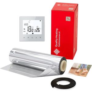 8,0m2 ALU-foil elektrische vloerverwarming 1280Watt set + PRF78 Wit