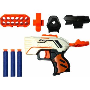 Speelgoed blaster pistool - elite darts - met richtkijker en magazijn  - jolt met 3 dart zuignap pijlen
