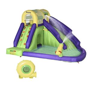 Mara Opblaasbaar Springkasteel - Springkussen - Speelzwembad - Waterglijbaan - Klimwand - Trampoline - Waterpark voor kinderen - XXL - 95 x 355 x 235 cm