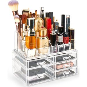 Behave Make Up Organizer - Skincare Organizer - Organizer Make Up - Transparant - 5 Lades - 2-Delig