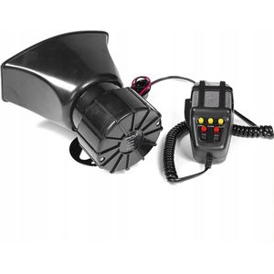 Noodsirene - Luchthoorn - Auto Sirene - 12V - Toeter - Complete set - Gas toeter - Hoorn - Megafoon - Zwart