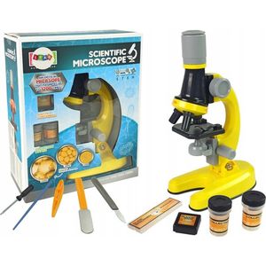Microscoop - Geel - tot 1200x Vergroting - Kinderen - LED Verlichting - Junior Microscoop. - Experimenteer Speelgoed - STEM Speelgoed - Ontdekken - Biologie - Wetenschap - Educatief - Accessoires