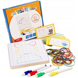 Geobord - Elastiekspel - Whiteboard Spel - Tweezijdig - Motoriek - Montessori Speelgoed - Educatief Speelgoed - Sensorisch Speelgoed - Geometrische Vormen - Tangram - Figuren - Ruimtelijk Inzicht