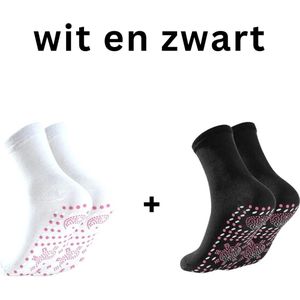 Selbst beheizte Socken - 2 Paar - Weiß und Schwarz