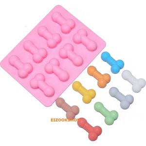 Eizook Bak vorm - Penis - Chocolade - IJs - Mousses - Fondant - Roze