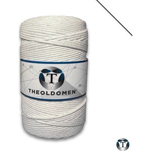 Macramé Koord | Wit | 200 meter | 100% Katoen | Macramé Touw | Macramé | Voor Macramé Plantenhanger | Wandkleed | Dromenvanger | Triple Twist | DIY | Touw | 3mm | TheOldOmen |