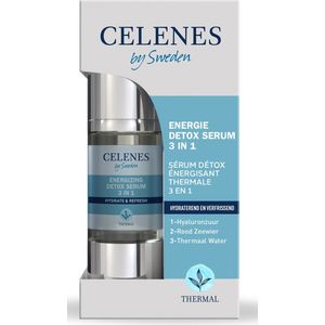Celenes by Sweden Thermal Energizing Detox Serum 3-in-1 - 30ml - Met Hyaluronzuur, Rood Zeewier & Natuurlijk Thermaal Water