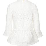 Koko Noko - Broderie Jurk - Gebroken Wit - Ruches op Heup en Pols