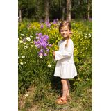 Koko Noko - Broderie Jurk - Gebroken Wit - Ruches op Heup en Pols