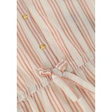 Koko Noko - Jurkje - Gebroken Wit - Oranje Gestreept - Strikje en Gouden Knoopjes