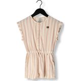 Koko Noko - Jurkje - Gebroken Wit - Oranje Gestreept - Strikje en Gouden Knoopjes