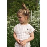 Koko Noko - Jurkje - Gebroken Wit - Oranje Gestreept - Strikje en Gouden Knoopjes