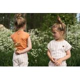 Koko Noko - Jurkje - Gebroken Wit - Oranje Gestreept - Strikje en Gouden Knoopjes