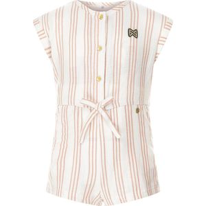 Koko Noko - Jurkje - Gebroken Wit - Oranje Gestreept - Strikje en Gouden Knoopjes
