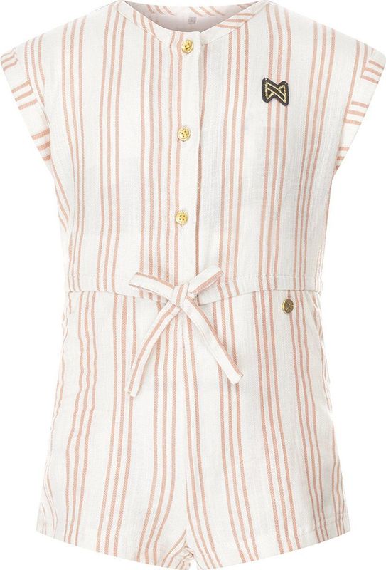 Koko Noko - Jurkje - Gebroken Wit - Oranje Gestreept - Strikje en Gouden Knoopjes