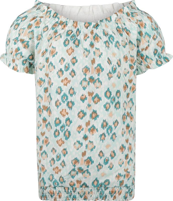 No Way Monday - R-girls - Blouse - Lichtblauw - Panterprint