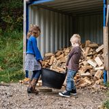 Koko Noko - Skort - Donkerblauw - Off White met Print - Meisjes