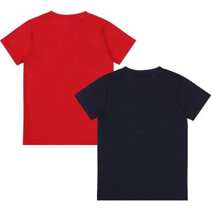 Dirkje Jongens 2 PACK T-shirt - Red + navy - Maat 98