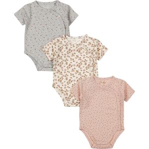 Dirkje - NOOS GIRLS - Rompertje - Lichtblauw Off White Roze - 3 PACK