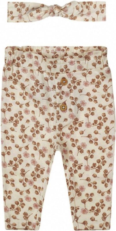 Dirkje - Broek Gebloemd - Haarband - Offwhite - Biologische katoen