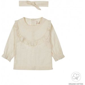 DIRKJE Blouse Ls - Gebroken Wit - Organic Cotton - Inclusief Hoofdband