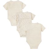 DIRKJE 2 Lagen Bodysuit - Gebroken Wit - Organic Cotton - 3 Stuks Uniseks