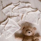 DIRKJE 2 Lagen Bodysuit - Gebroken Wit - Organic Cotton - 3 Stuks Uniseks