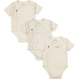 DIRKJE 2 Lagen Bodysuit - Gebroken Wit - Organic Cotton - 3 Stuks Uniseks