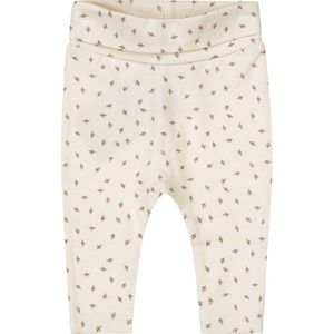 Dirkje - High Waist Broekje - Off White - Organisch Katoen - Blaadjesprint