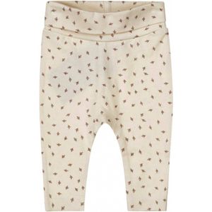 Dirkje - High Waist Broekje - Off White - Organisch Katoen - Blaadjesprint