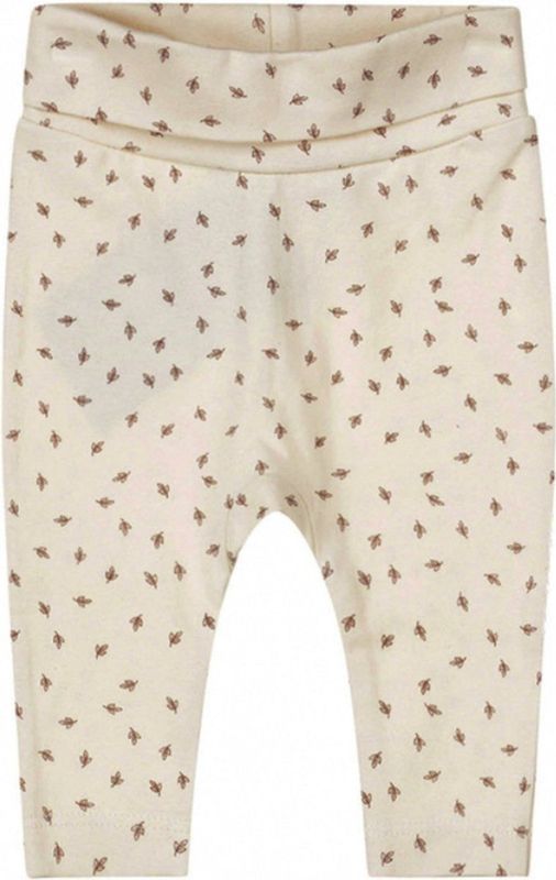 Dirkje - High Waist Broekje - Off White - Organisch Katoen - Blaadjesprint