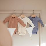 Dirkje - Organic Rompertjes - Blauw - Lange Mouw - 3 Stuks