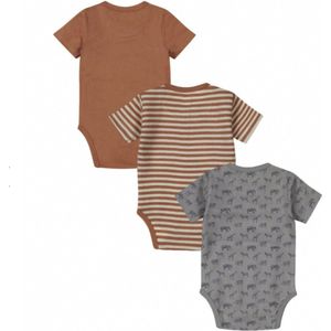Dirkje Organic Blue Maat 44 Korte Mouw Overslag Romper 3 Stuks WN1262 NOOS